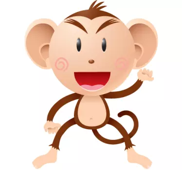Kids Naughty Monkey Wall Sticker - TenStickers