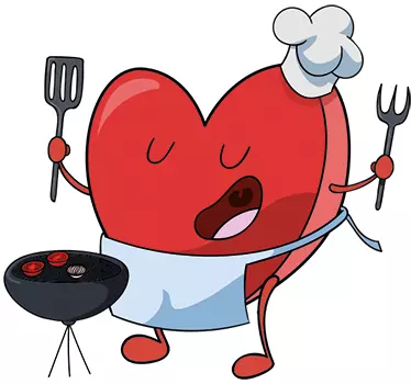 Heart Cooking Kitchen Sticker - TenStickers
