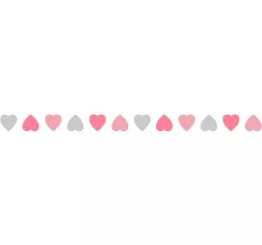Love Hearts Border Valentine's Day Wall Decal - TenStickers