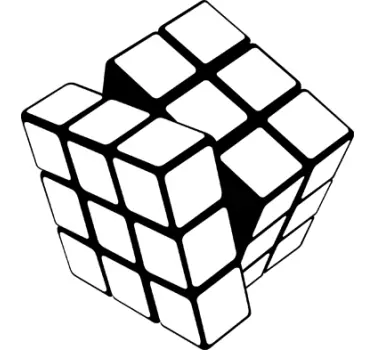 Monochrome Rubik Cube Sticker - TenStickers