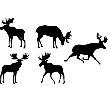 Moose set Living Room Wall Decor - TenStickers