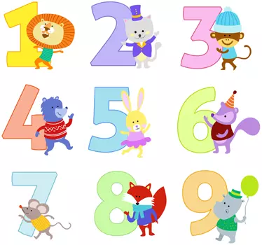 Number Collection for Children Stickers - TenStickers
