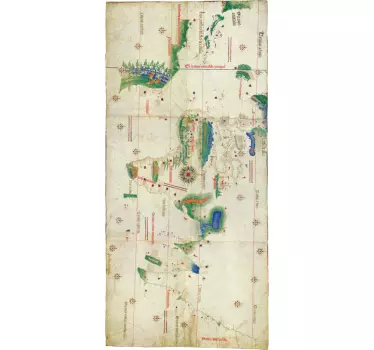 Old World Map Wall Decal - TenStickers