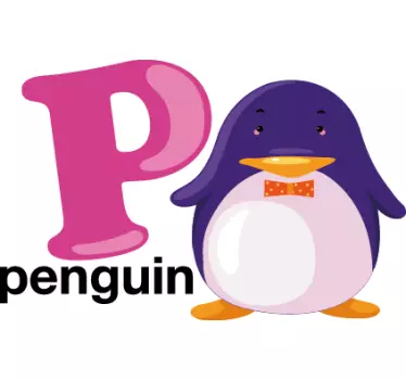 P for Penguin Kids Sticker - TenStickers