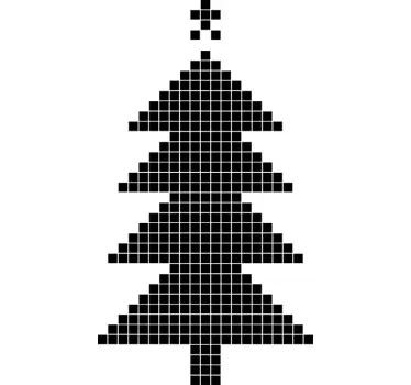 Pixel Art Christmas Tree Sticker - TenStickers