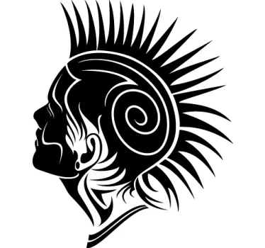 Punk Head Sticker - TenStickers