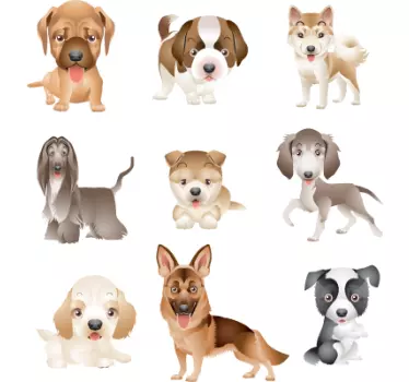 Puppy Time Decal Collection - TenStickers