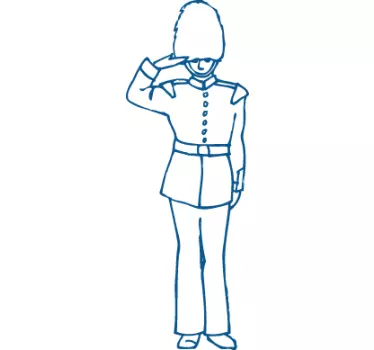 Queen's Guard Outline Wall Sticker - TenStickers