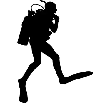 Scuba Diver Silhouette Sticker - TenStickers