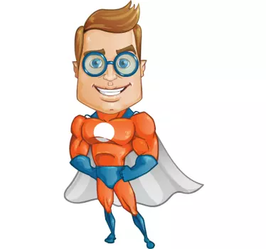 Smart Superhero with Glasses Sticker - TenStickers