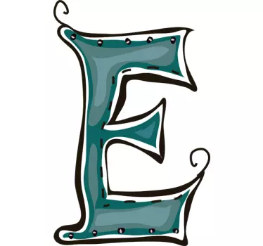 Stitched Letter E Kids Sticker - TenStickers