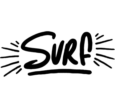 Surf Text Decorative Wall Sticker - TenStickers