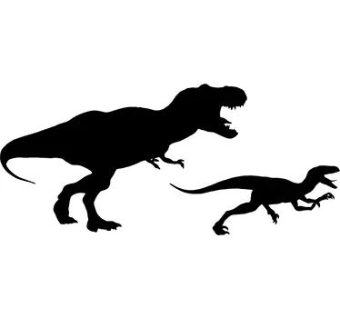 T-rex and velociraptor dinosaur wall sticker - TenStickers