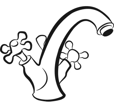 Tap Bathroom Sticker - TenStickers