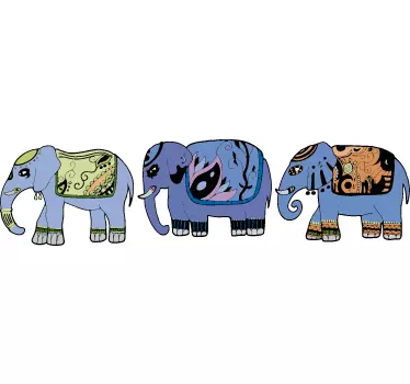 Three Elephants Wall Sticker - TenStickers