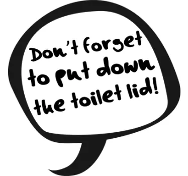 Toilet Lid Reminder Sticker - TenStickers