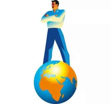 Top of The World Man Wall Sticker - TenStickers