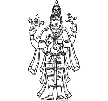 Vishnu Hindu God Wall Sticker - TenStickers