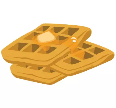 Waffles Dessert Sticker - TenStickers