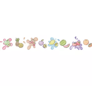 Watercolor fruit border sticker - TenStickers
