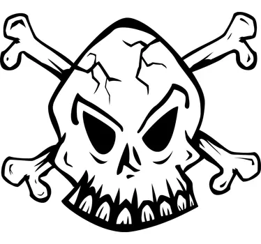 White Outline of Skull Sticker - TenStickers