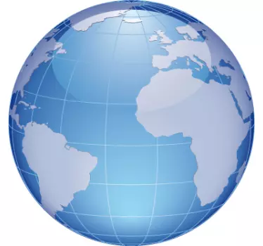 World Map Atlantic Ocean Sticker - TenStickers