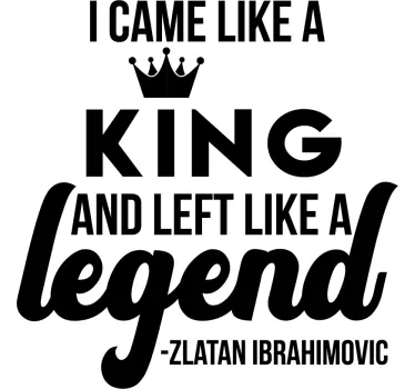 Zlatan King text sticker - TenStickers