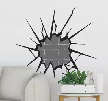 3D brick exposed visual effects wall decal - TenStickers