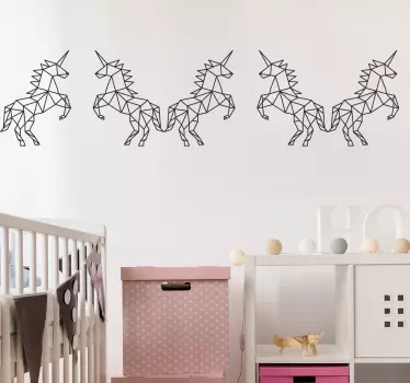geometric unicorn border sticker - TenStickers