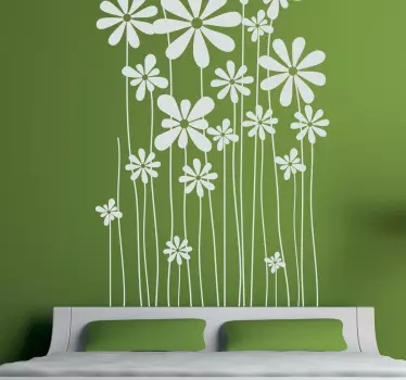Tall Daisies Wall Sticker - TenStickers