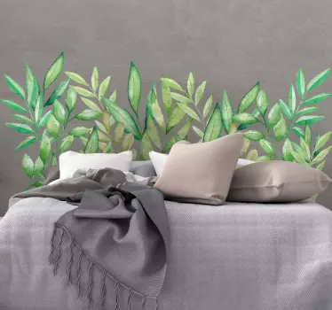 Leafy Headboard Wall sticker for Bedroom - TenStickers