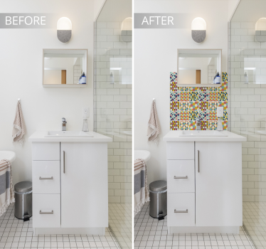 Intricate colorful tile transfer decal - TenStickers
