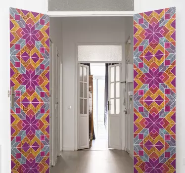 Paisley mosaic  glass door decal - TenStickers