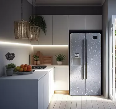 Gray vinyl Texture with Drops fridge sticker - TenStickers
