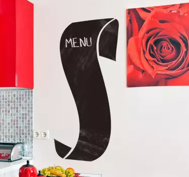 Menu Roll Chalkboard Sticker - TenStickers