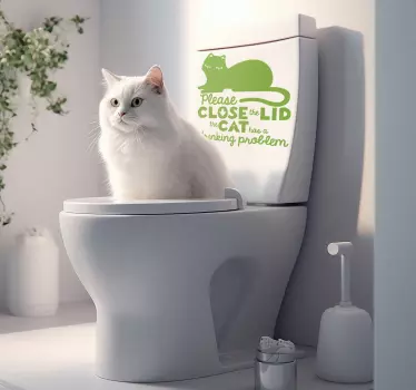 Close the lid cat pet wall art - TenStickers