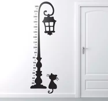 Lamp Post Height Chart Sticker - TenStickers