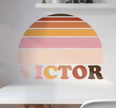 70's sun with name geometric wall decal - TenStickers