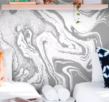 Abstract flow pattern wall decal for bathroom - TenStickers
