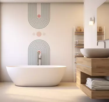 Abstract minimalist bathroom wall decal - TenStickers