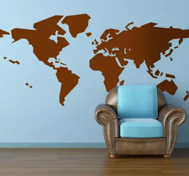 Abstract world map wall sticker - TenStickers