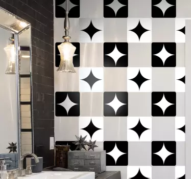 Adhesives for black and white  tile transfer - TenStickers