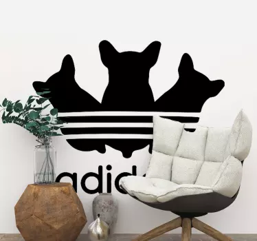 adidogs loving animals adidas style window decal - TenStickers