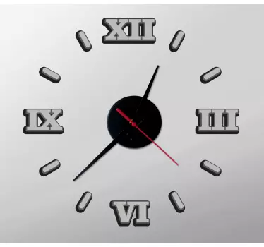Amazing Roman numbers with shadows clock sticker - TenStickers