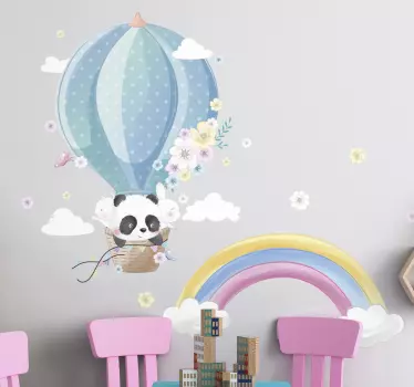 Animals on petals tone balloon  nursery wall sticker - TenStickers