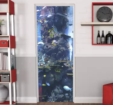 Aquarium glass door sticker - TenStickers