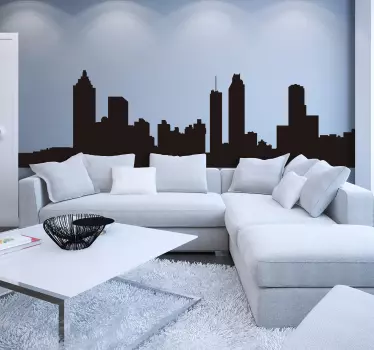 Atlanta Skyline city skyline silhouette wall sticker - TenStickers