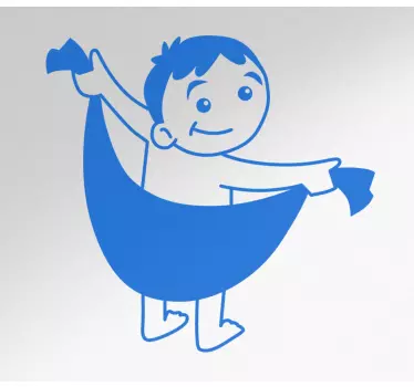 Baby drying off with wat shower sticker - TenStickers