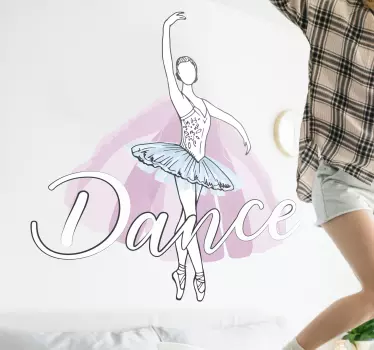 Ballet dancer with sentence dance dance wall decal - TenStickers