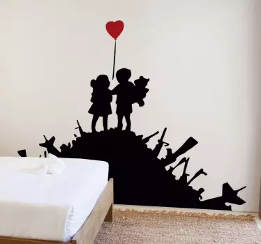 Banksy children vinyl wall art - TenStickers